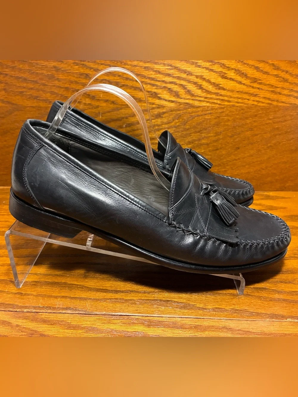 Y2K VTG Johnston & Murphy Tassel Kiltie Loafers Black Men’s 11